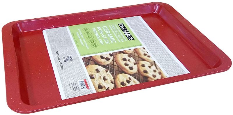 Photo 1 of casaWare Ceramic Coated NonStick Cookie/Jelly Roll Pan 10x 14 (Red Granite)
