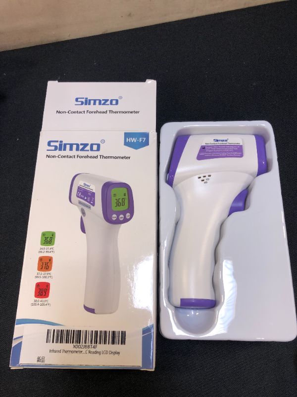 Photo 2 of Simzo Forehead Thermometers, Infrared Digital Thermometer for Baby Kids and Adults, Accurate Digital Reading Non-Contact and LCD Colorful Display?Without Batteries)
