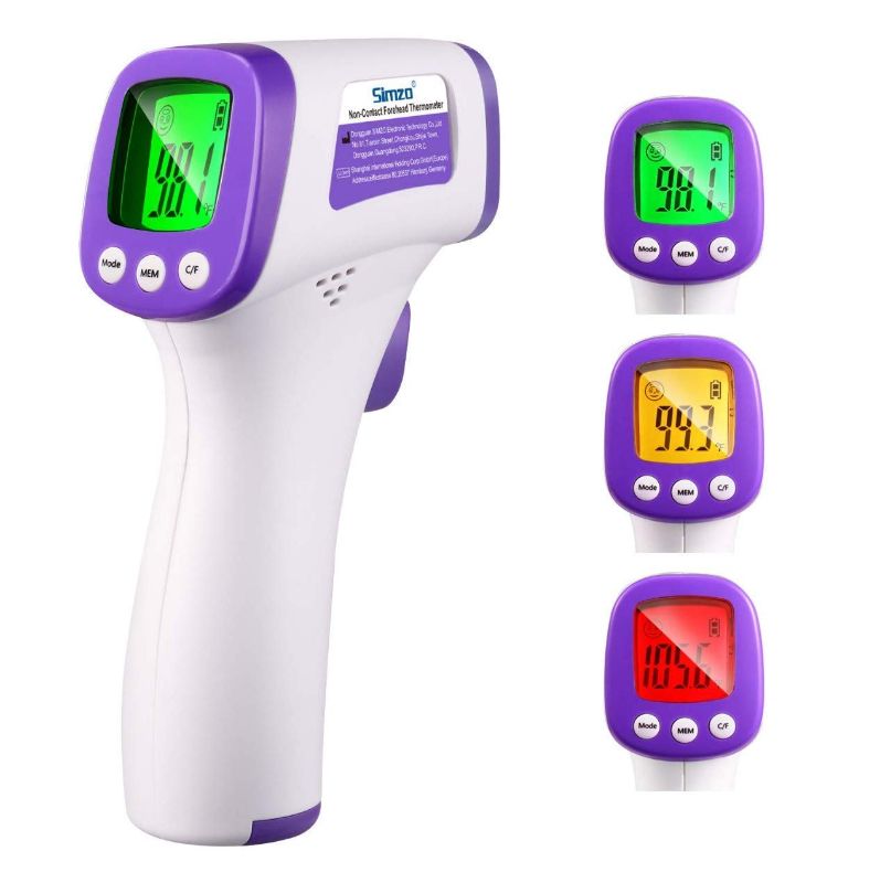 Photo 1 of Simzo Forehead Thermometers, Infrared Digital Thermometer for Baby Kids and Adults, Accurate Digital Reading Non-Contact and LCD Colorful Display?Without Batteries)
