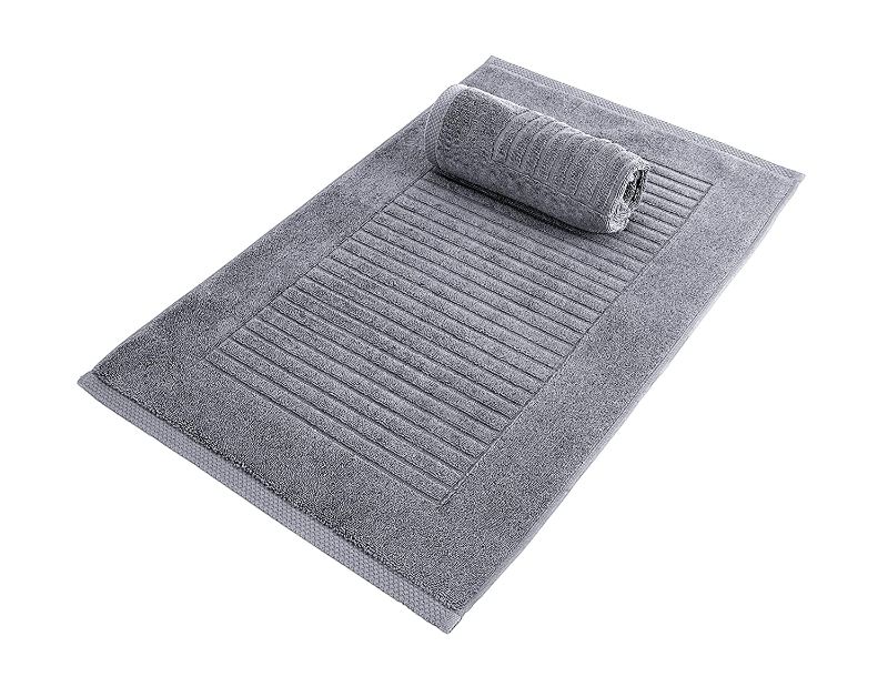 Photo 1 of 2 Piece Piano Key Bath Mat, Gray