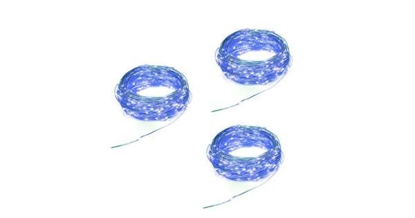 Photo 1 of 3 Pack Blue Copper Wire String Lights Battery Operated Powered Fairy Firefly Starry LED Lights for Halloween Christmas Tree Party Wedding Table...
