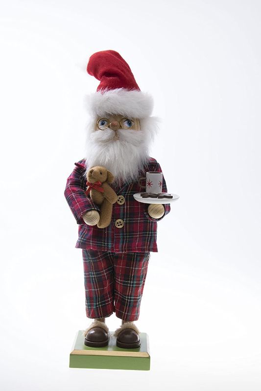 Photo 1 of Clever Creations PJ Santa 12 Inch Traditional Wooden Nutcracker, Festive Christmas Décor for Shelves and Tables
