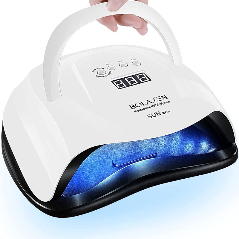 Photo 1 of 80W Nail Lamp, BOLASEN UV LED Nail Lamp with 42 Light Beads, Dual Light Source for Curing LED/UV Gel Polish, Upgraded Larger Space for Fingernail and Toenail, with 4 Timer/Sensor/Handle - SUNX Plus
