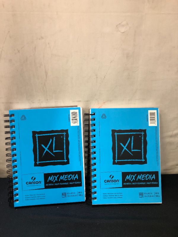 Photo 2 of 2 PACK  - American Choice XL Series Mix Paper Pad, Heavyweight, Fine Texture, Heavy Sizing for Wet or Dry Media, Side Wire Bound, 98 Pound, 5.5 x 8.5 in, 60 Sheets, 5.5"X8.5"
