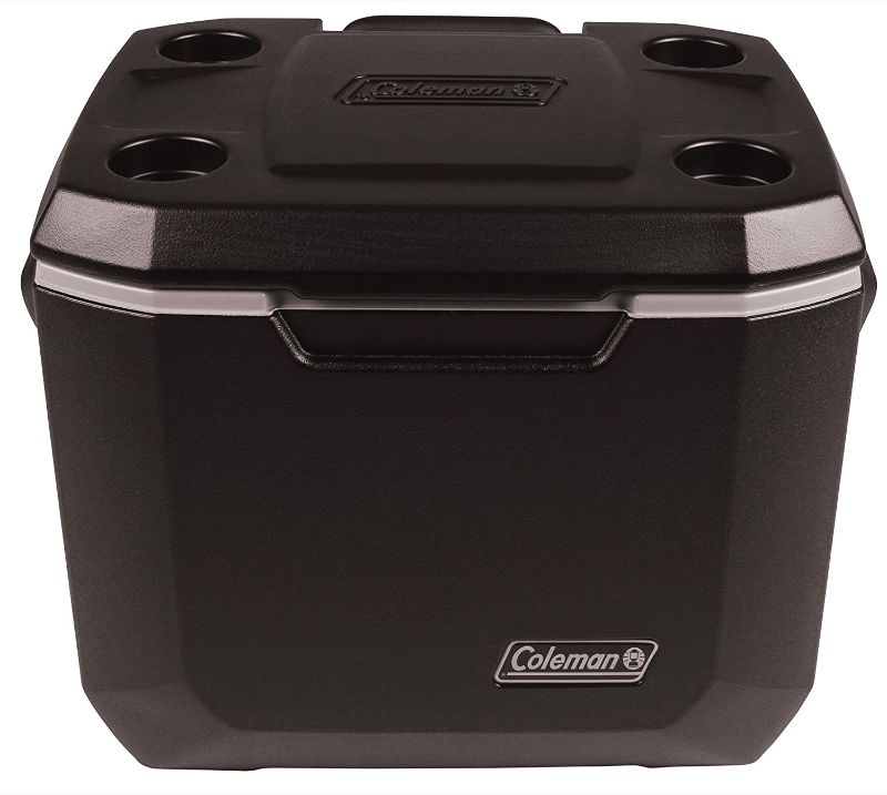 Photo 1 of Coleman Rolling Cooler | 50 Quart Xtreme 5 Day Cooler with Wheels | Wheeled Hard Cooler Keeps Ice Up to 5 Days, Black
