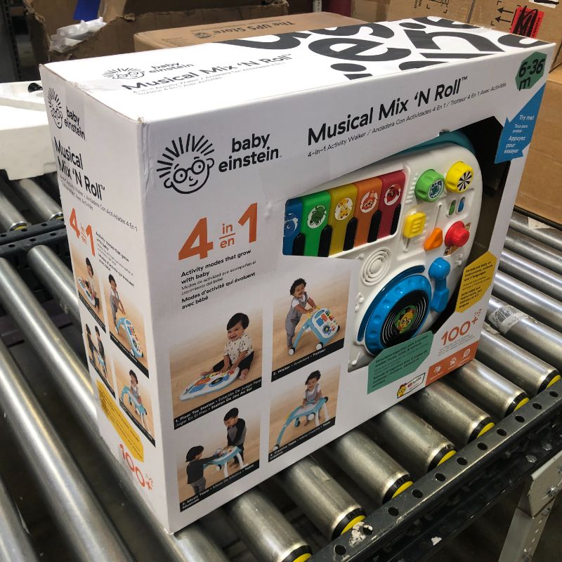 Photo 1 of Baby Einstein Musical Mix ‘N Roll 4-in-1 Push Walker, Activity Center, Toddler Table and Floor Toy for 6 Months+, Blue
