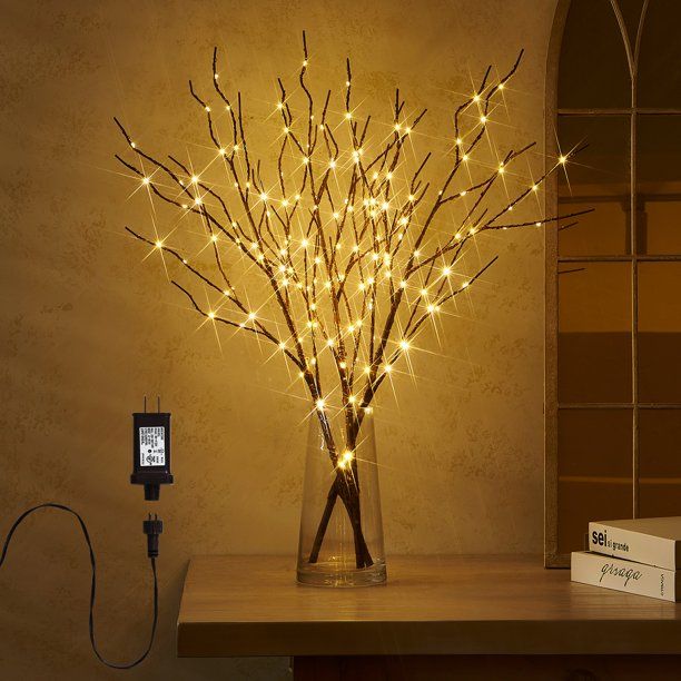 Photo 1 of Fudios Branch Lights Plug in with Timer Willow Branches with Lights for Vase Twig 32IN 150 LED Outdoor and Indoor Holiday Party Decor Mother's Day Gift
