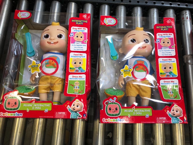 Photo 1 of 2x Cocomelon JJ Deluxe Interactive Doll,CMW0058
