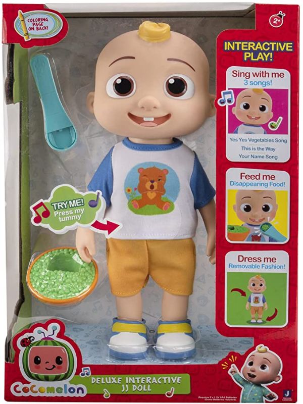 Photo 1 of 2x Cocomelon JJ Deluxe Interactive Doll,CMW0058
