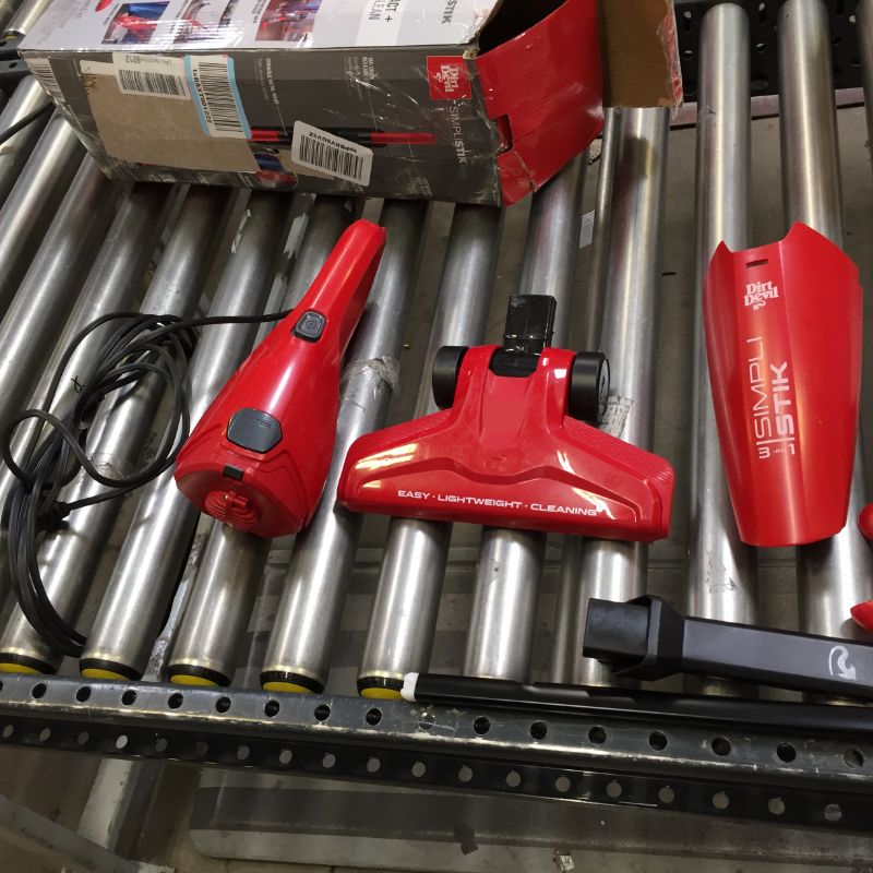 Photo 1 of Dirt Devil Simpli-Stik Vacuum Cleaner, 3-in-1 Hand and Stick Vac, Small, Lightweight and Bagless, SD20000RED, Red
