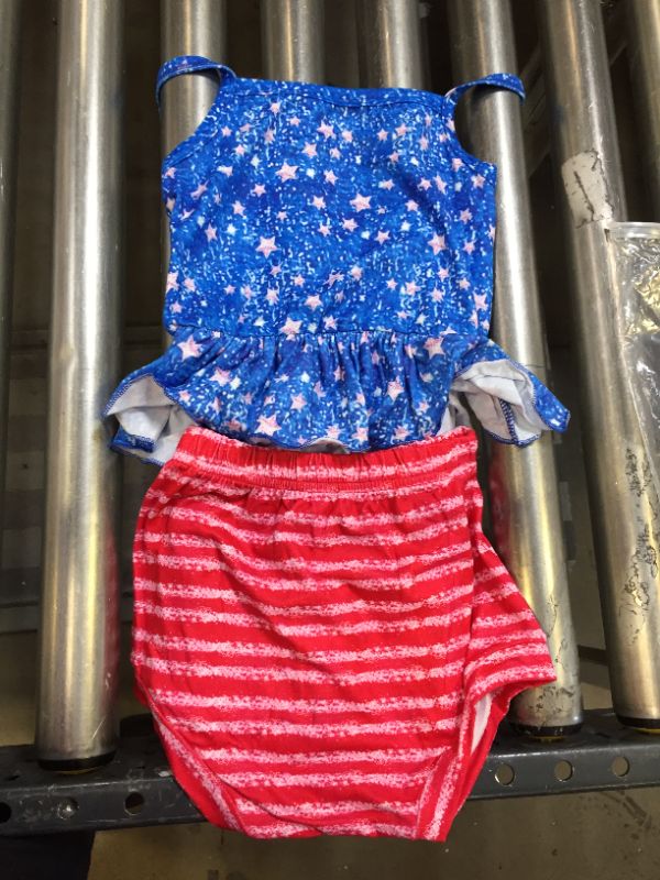 Photo 2 of 2x Tiny Cutey Toddler Girl Summer Clothers Halter Top Dress and Striped Shorts Set Baby Girl 4th of July Outfits
Size: 110 EU/ 2 Years Old