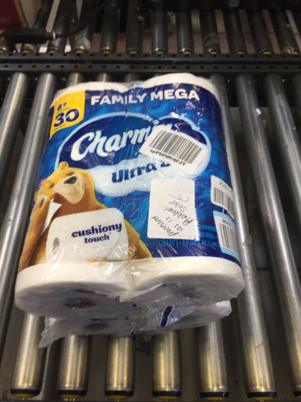 Photo 2 of Charmin Ultra Soft Cushiony Touch Toilet Paper, 6 Family Mega Rolls = 30 Regular Rolls (Prime Pantry)
