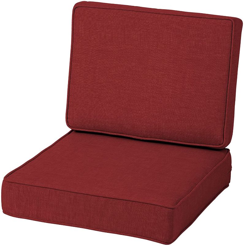 Photo 1 of Arden Selections ProFoam Essentials 24 x 24 x 6 Inch Outdoor Deep Seat Cushion Set, Ruby Red Leala
