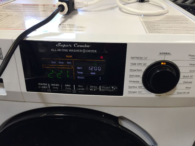 Photo 6 of Equator 18 lbs. All-In-One Washer Dryer Combo Version 3 Sanitize, Allergen, Winterize, Vented/Ventless Dry (White)
