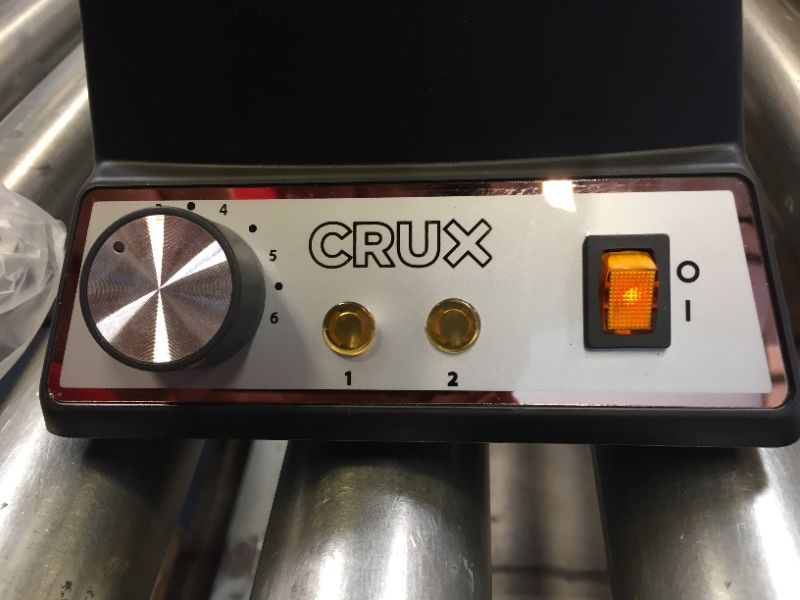 Photo 4 of Crux Double Rotating Belgian Waffle Maker with Nonstick Plates, Stainless Steel Housing & Browning Control, black (14614)
