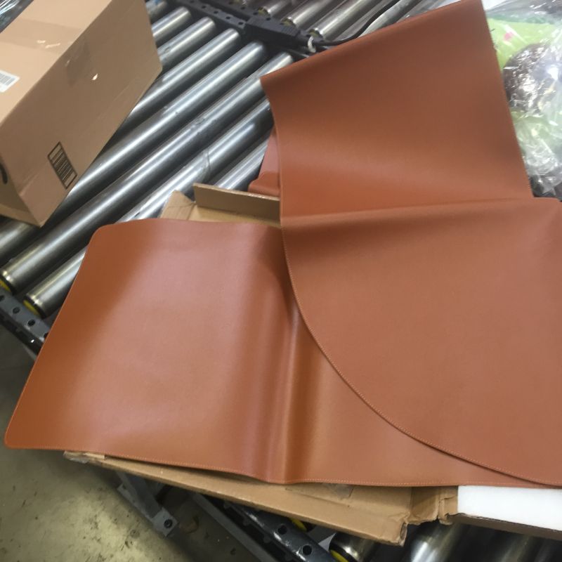 Photo 2 of CENNBIE Dual Sided L Shaped Desk Pad,??43.31x51.18x15.75 inches Corner Leather Desk Pad,l Shaped Desk Gaming mat,Waterproof l Shaped Leather Mouse pad,Home Office Accessories Corner Desk Mat(Brown)
