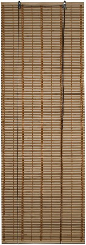 Photo 1 of ALEKO BBL23X64BR Light Brown Bamboo Roman Wooden Roll Up Blinds Light Filtering Shades Privacy Drape 23 X 64 Inches
