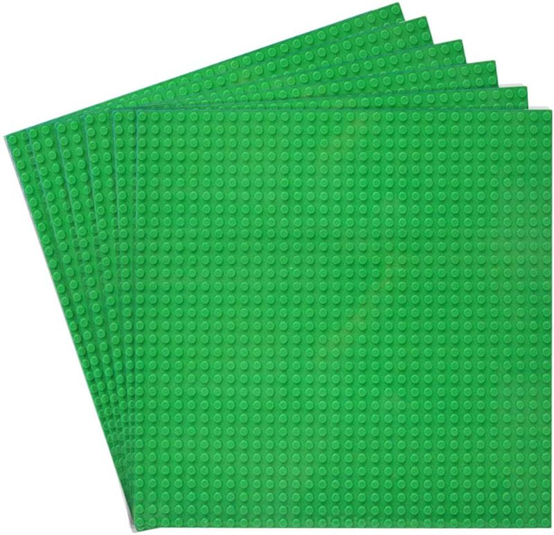 Photo 1 of Classic Baseplates Building Base Plates for Building Bricks 100% Compatible with Major Brands-Baseplates 10" x 10", Pack of 6 (Green)
