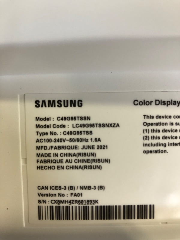 Photo 7 of Samsung -49" Odyssey G9 Gaming Monitor - LC49G95TSSNXZA