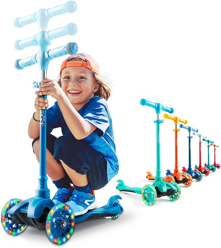 Photo 1 of Kicksy Kids Scooter for Kids. Light & Sturdy 3 Wheel Adjustable Height LightUp LED Wheels
