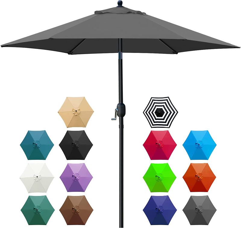 Photo 1 of  7.5' Patio Umbrella Outdoor Table Market Umbrella with Push Button Tilt/Crank