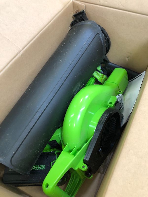 Photo 2 of Greenworks 40V (185 MPH / 340 CFM) Brushless Cordless Blower / Vacuum, 4.0Ah Battery and Charger Included
