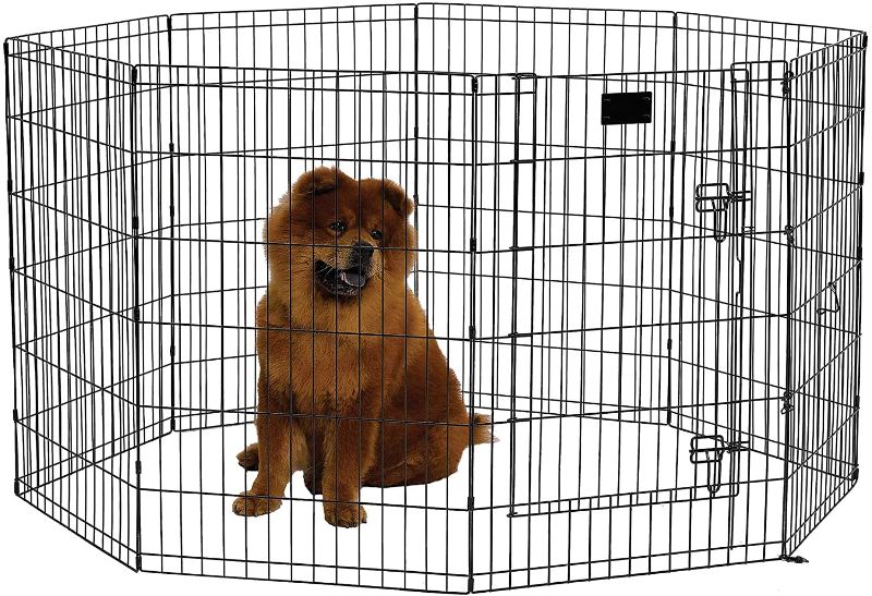 Photo 1 of  Black E-Coat Exercise Pen w/Door for Dogs, 36" H, Large