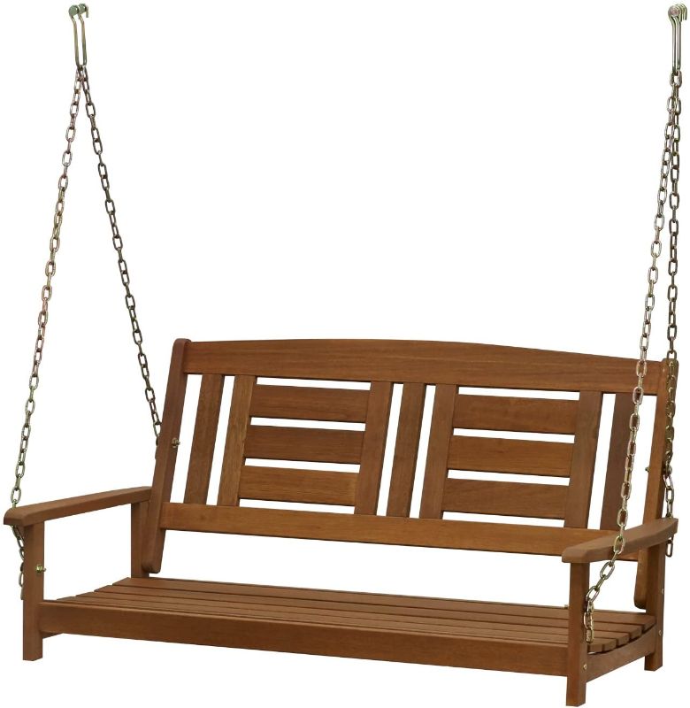 Photo 1 of Furinno Tioman Hardwood Patio / Garden / Outdoor Porch Swing, 2 Seater with Chain, Natural
(DAMAGE TO WOOD)
