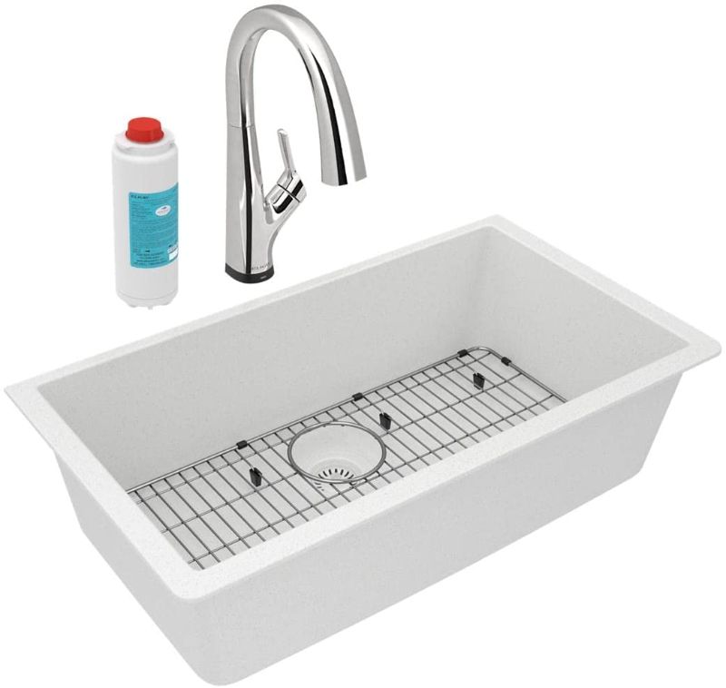 Photo 1 of Elkay Quartz Classic ELGRU13322WH0 White Single Bowl Undermount Sink
(SINK ONLY)
