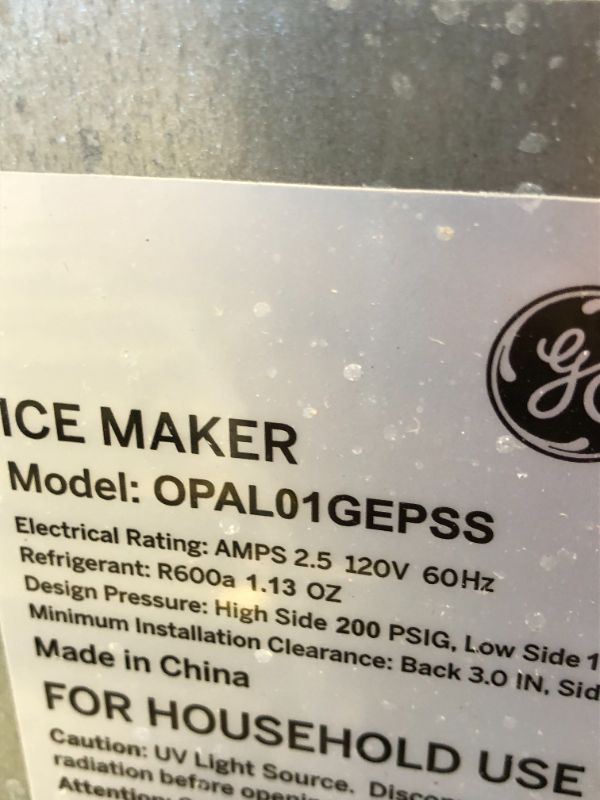 Photo 6 of GE Profile Opal | Countertop Nugget Ice Maker | Portable Ice Machine Complete with Bluetooth Connectivity | Smart Home Kitchen Essentials | Stainless Steel Finish | Up to 24 lbs. of Ice Per Day
