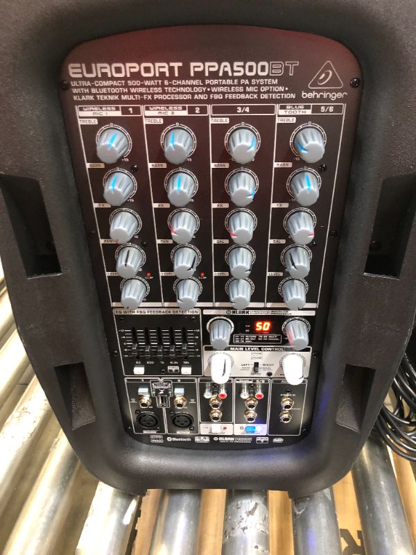 Photo 4 of Ultra-Compact 2000-Watt 8-Channel Portable PA System with Bluetooth Wireless Technology, Wireless Microphone Option, Klark Teknik Multi-FX Processor and FBQ Feedback Detection
