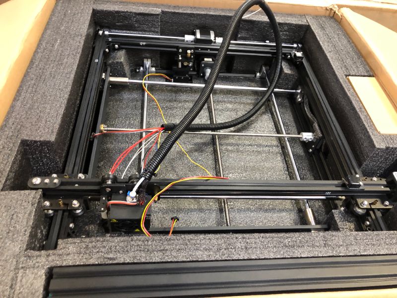 Photo 7 of Comgrow Official Creality Ender 5 Plus 3D Printer with BL Touch Auto-Leveling, Dual Z-Axis Touch Screen and Glass Bed Large Printing Size 350x350x400mm---ITEM IS DIRTY---LOOSE HARDWARE/POSSIBLE MISSING---
