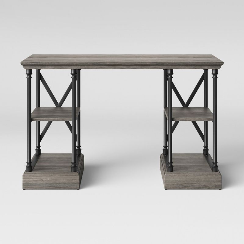 Photo 1 of Conway Wood Writing Desk with Storage Gray - Threshold™
