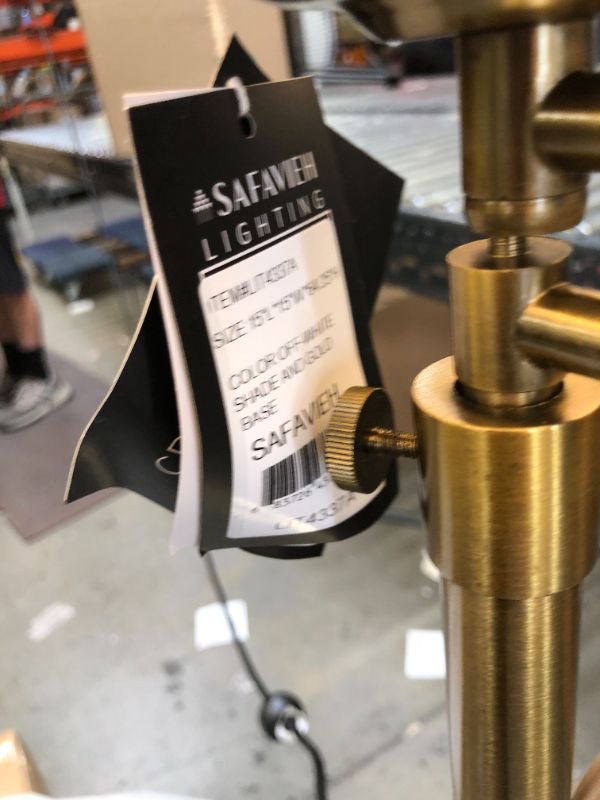 Photo 1 of 53" Nadia Adjustable Floor Lamp Gold (Includes CFL Light Bulb) - Safavieh---DIRTY FROM EXPOSURE---NO BOX---

