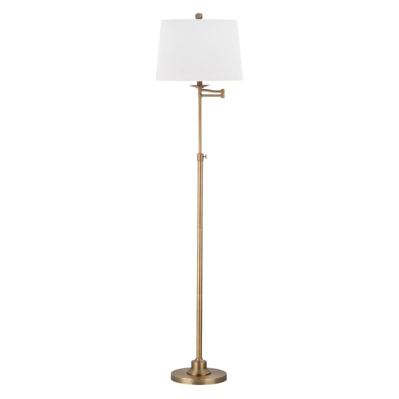 Photo 1 of 53" Nadia Adjustable Floor Lamp Gold (Includes CFL Light Bulb) - Safavieh---DIRTY FROM EXPOSURE---NO BOX---

