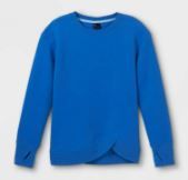 Photo 1 of Girls' Fleece Pullover Sweatshirt - All in Motion Blue XL