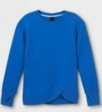 Photo 1 of Girls' Fleece Pullover Sweatshirt - All in Motion Blue XS