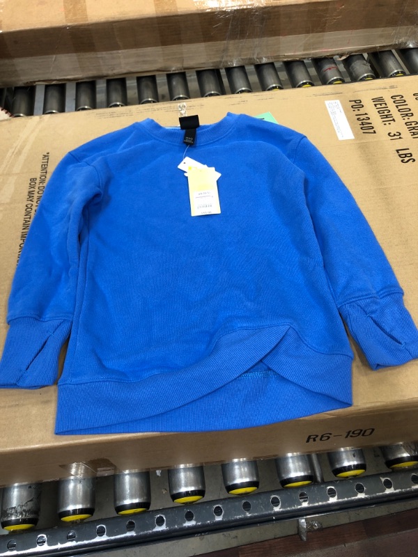 Photo 2 of Girls' Fleece Pullover Sweatshirt - All in Motion Blue XS