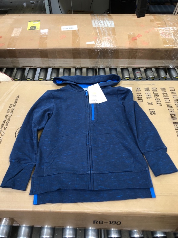 Photo 2 of Boys' Fleece Full Zip Hoodie - All in Motion Navy XS, Blue