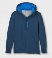 Photo 1 of Boys' Fleece Full Zip Hoodie - All in Motion Navy XS, Blue