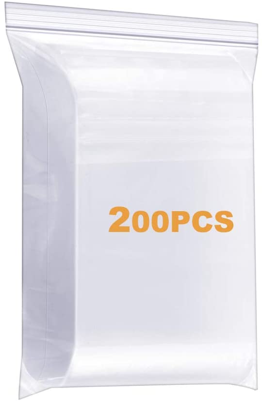 Photo 1 of 200 Pack 6" x 9" 4 Mil Thick Clear Reclosable Zip Seal Lock Poly Bags Heavy Duty Zipper Plastic Bags For Envelopes Photos Cards
