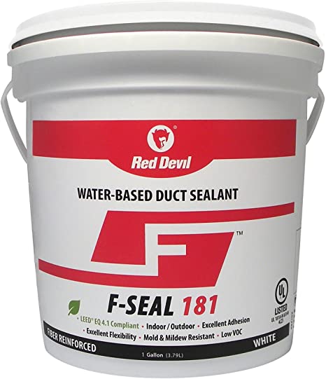 Photo 1 of  Red Devil 0841DX F-Seal 181 Fiber Reinforced Water Based Duct Sealant, 1 Gallon, Gray