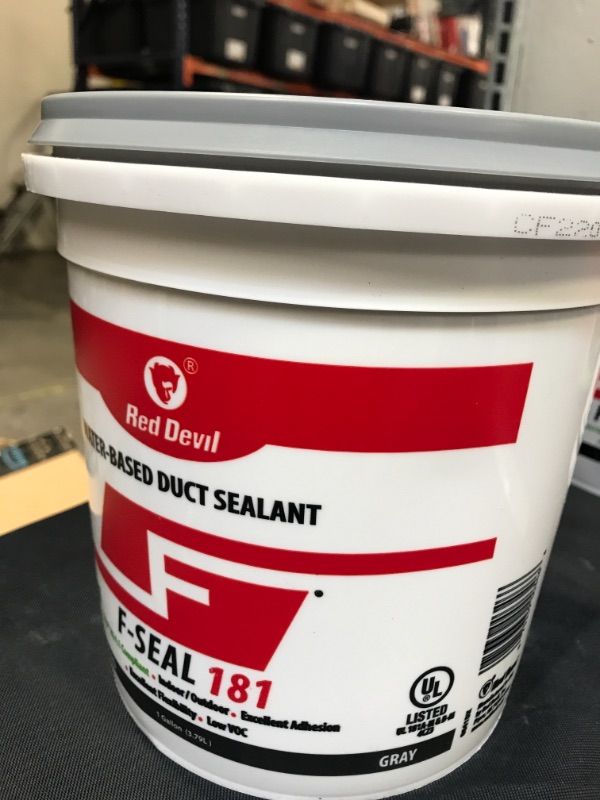 Photo 2 of  Red Devil 0841DX F-Seal 181 Fiber Reinforced Water Based Duct Sealant, 1 Gallon, Gray