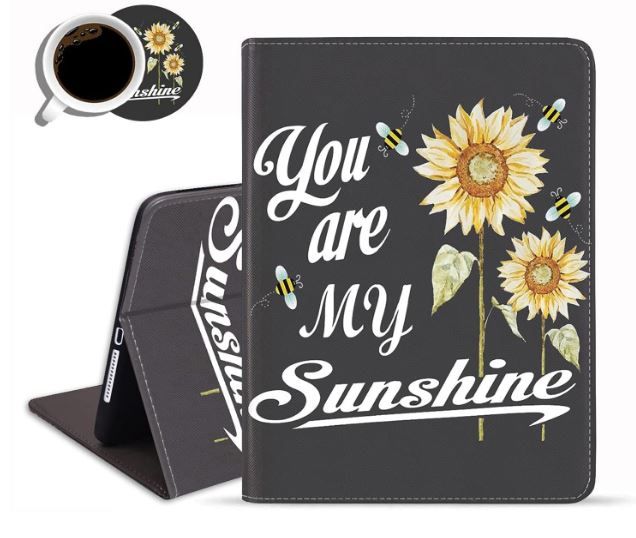 Photo 1 of Chatham iPad Mini 5 Case, Mini 4 Case, Adjustable Folio Smart Cover Stand Shockproof TPU Case with Auto SleepWake for iPad Mini 5th4th Gen 7.9 inch - You are My Sunshine, Sunflower (with Coasters)
