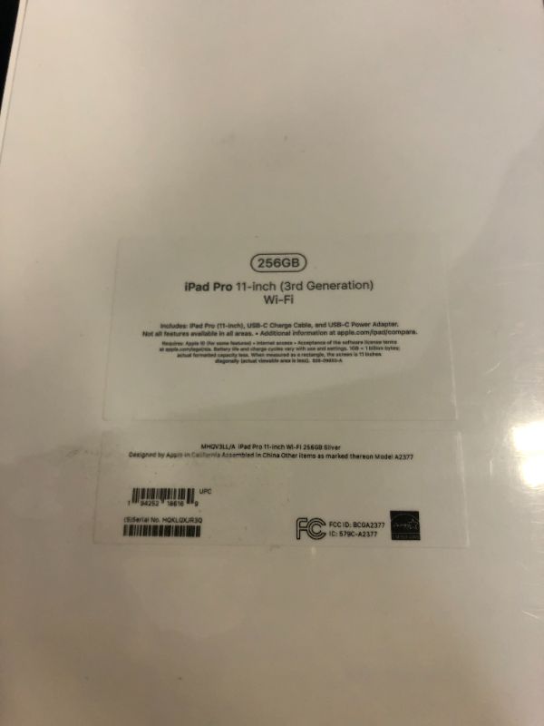 Photo 7 of 2021 Apple 11-inch iPad Pro (Wi?Fi, 256GB) - Silver - FACTORY SEALED 

