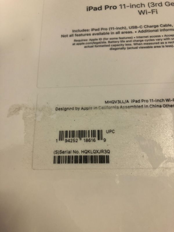 Photo 8 of 2021 Apple 11-inch iPad Pro (Wi?Fi, 256GB) - Silver - FACTORY SEALED 

