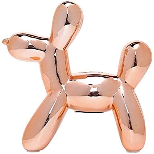 Photo 1 of Balloon Animal Dog Desktop Decoration Modern Sculpture Ceramic Dog Statue Balloon Animal Art Figurine,Rosegold
