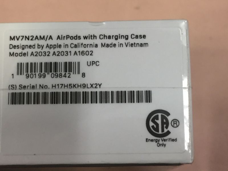 Photo 1 of Apple AirPods (2nd Generation) MV7N2AM/a with Charging Case - Stereo - Wireless - Bluetooth - Earbud - Binaural - in-ear
