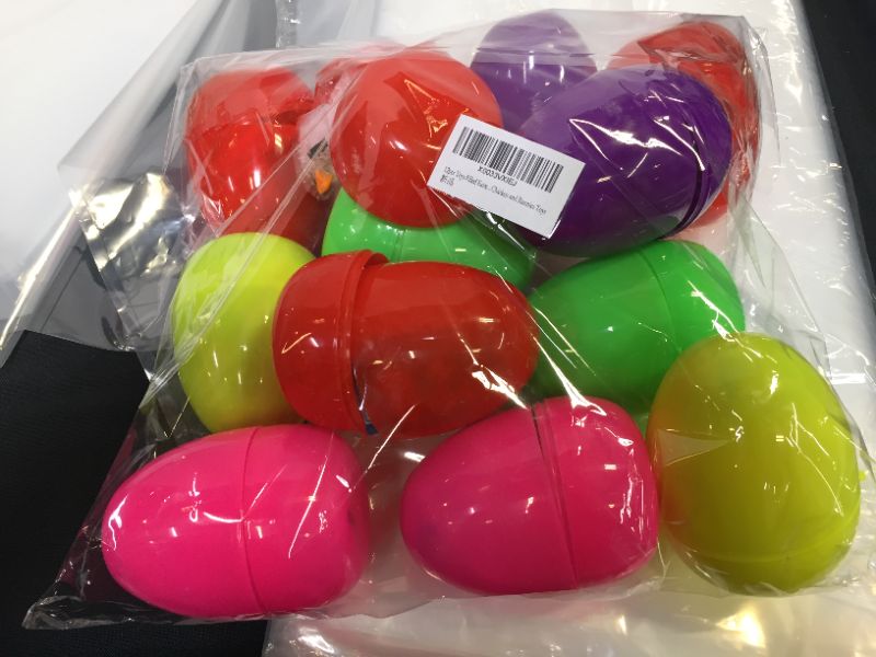 Photo 2 of 12pcs Toys Filled Easter Eggs, Assorted Prefilled 12 Easter Eggs with 12 Wind-Up Cute and Colorful Chicken and Bunnies Toys
