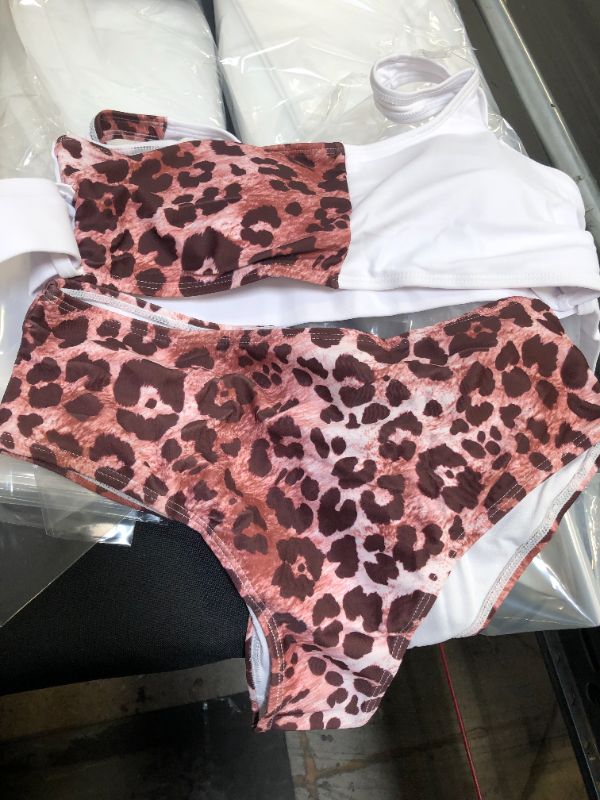 Photo 2 of Combor High Waist Leopard Bikini Set Two Piece Swimsuit for Women SIZE SMALL
